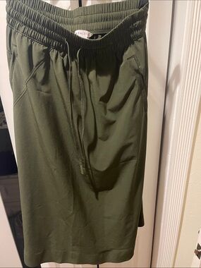 Athleta Olive Drawstring Midi Skirt